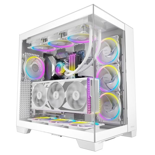 ANTEC C8 Case, Gaming, White, Mid Tower, 2 x USB 3.0 / 1 x USB Type-C, Seamless Left and Front Tempered Glass Side Panel, E-ATX, ATX, Micro ATX, ITX
