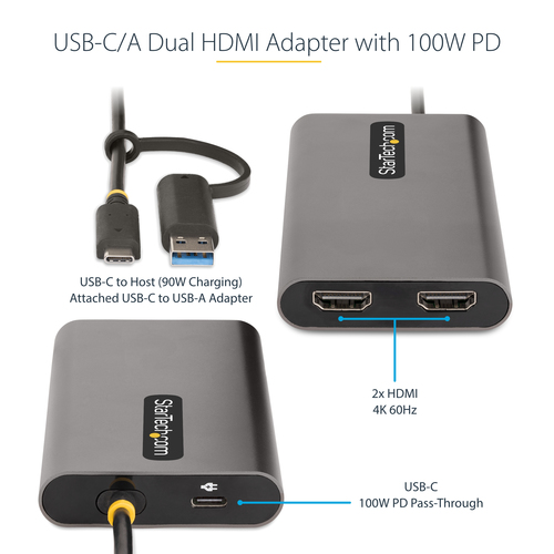 StarTech.com 109B-USBC-HDMI USB graphics adapter 3840 x 2160 pixels Grey - Image 9