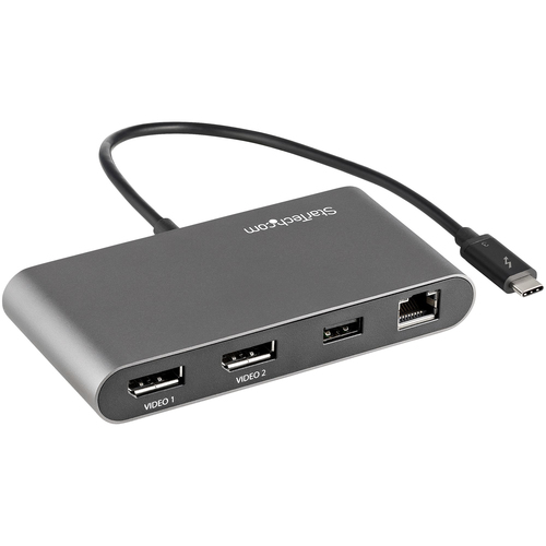 StarTech.com TB3DKM2DPL laptop dock/port replicator Wired Grey