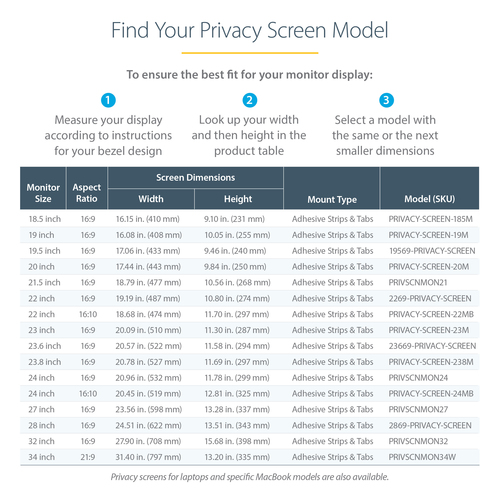 StarTech.com 19569-PRIVACY-SCREEN display privacy filters Frameless display privacy filter 49.5 cm - Image 12