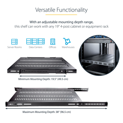 StarTech.com ADJSHELFHDV rack accessory Adjustable shelf - Image 11