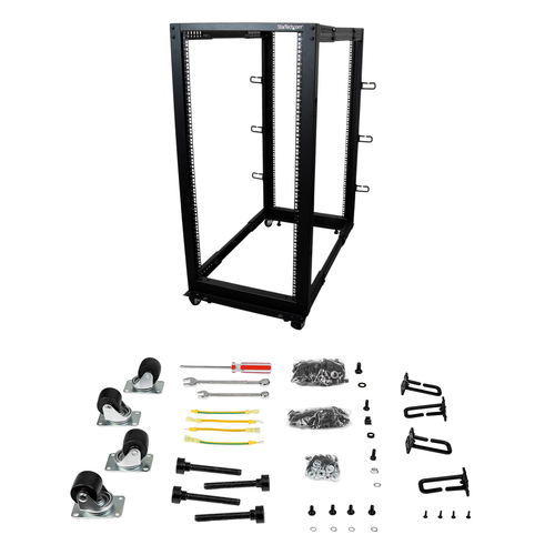 StarTech.com 4POSTRACK25U rack cabinet Freestanding rack Black - Image 7