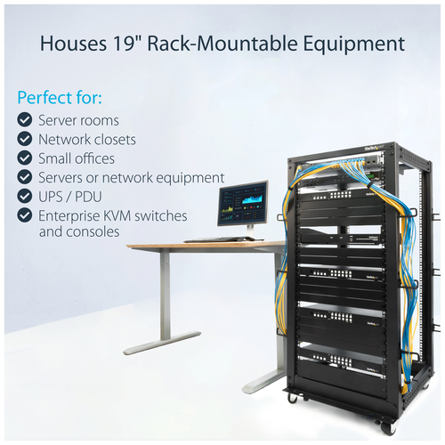 StarTech.com 4POSTRACK25U rack cabinet Freestanding rack Black - Image 11