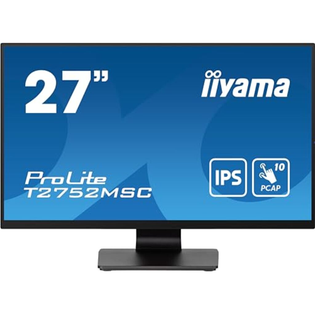27&rdquo; Optical Bonded PCAP 10pt touchscreen monitor with IPS panel technology edge-to-edge glass design and anti-fingerprint coating BLACK