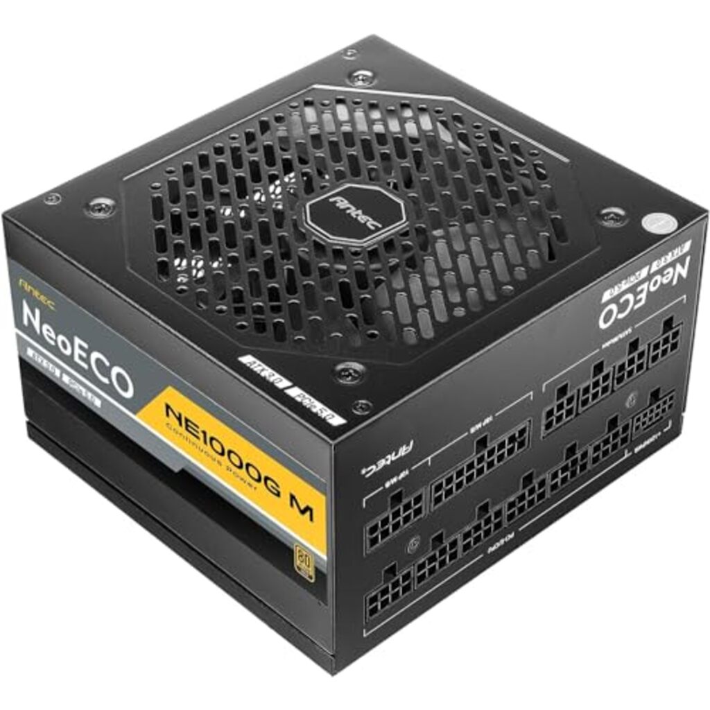 Antec NE1000G M, PCIe 5.0 Ready, Fully Modular, 80PLUS Gold, Single Rail, 83A, 120mm FDB Fan, ATX3.0 PSU