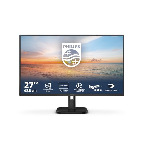 Philips 27E1N1100A - 1000 Series - LED monitor - 27" - 1920 x 1080 Full HD (1080p) @ 100 Hz - IPS - 250 cd/m² - 1300:1 - 1 ms - HDMI, VGA - speakers - black