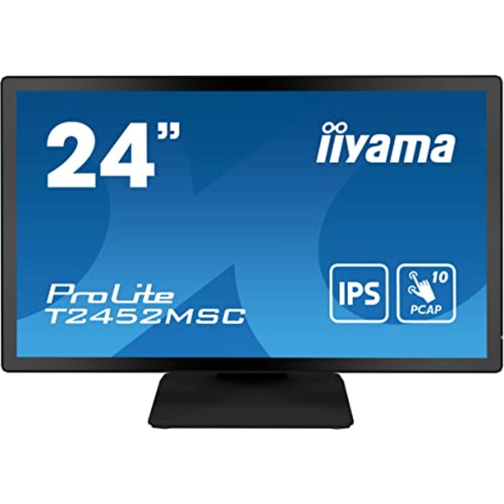iiyama ProLite T2452MSC-B1 - LED monitor - 24" (23.8" viewable) - touchscreen - 1920 x 1080 Full HD (1080p) - IPS - 400 cd/m² - 1000:1 - 14 ms - HDMI, DisplayPort, 2xUSB-C - speakers - matte black