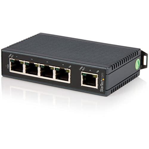 StarTech.com 5-Port Ethernet Switch - 10/100Mbps Industrial Networking Solution - IP30-rated Energy Efficient Internet Switch (IES5102) - Switch - unmanaged - 5 x 10/100 - DIN rail mountable - for P/N: NETRS2322P