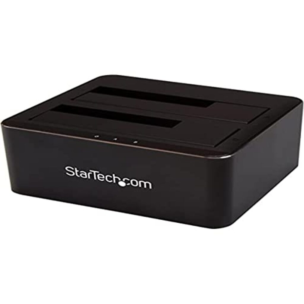 StarTech.com Dual-Bay USB 3.0 to SATA Hard Drive Docking Station, USB Hard Drive Dock, External 2.53.5 SATA IIIIII, SSDHDD Docking Station, Hot-Swap Hard Drive Bays - Top-Loading - HDD docking station - bays: 2 - 2.5", 3.5" - SATA 6Gb/s - USB 3.0 - black - for P/N: SVA12M5NA