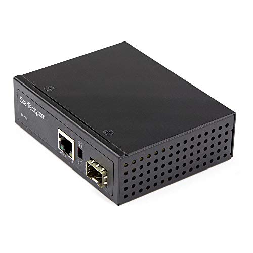 StarTech.com PoE+ Industrial Fiber to Ethernet Media Converter 60W, SFP to RJ45, Singlemode/Multimode Fiber to Copper Gigabit Ethernet, Compact, IP-30/ -40 to +75C, PoE+ Media Converter - Fiber Media Converter (IMC1GSFP60W) - Fibre media converter - GigE - 1000Base-SX, 1000Base-T - RJ-45 / SFP (mini-GBIC) - up to 10 km