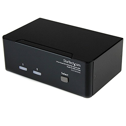 StarTech.com DVI KVM Switch with Audio & USB 2.0 Hub - 2-Port USB KVM Switch - 1920 x 1200 - Dual Monitor KVM Switch (SV231DD2DUA) - KVM / audio / USB switch - 2 x KVM / audio / USB - 1 local user - desktop - for P/N: IM12D1500P, SVA12M2NEUA, SVA12M5NA, USBDVI4N1A10, USBDVI4N1A6