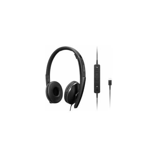 Lenovo Gen 2 - Headset - on-ear - wired - USB-C - black - Certified for Microsoft Teams