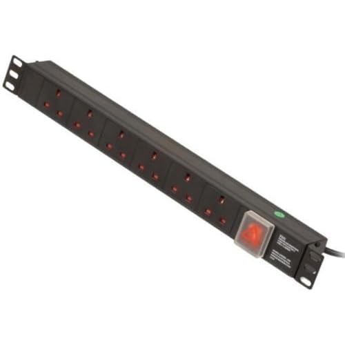 1U 6 WAY UK PDU 1X13A TO 6X3 PIN