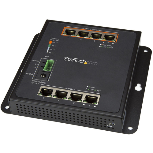 StarTech.com IES81GPOEW network switch Gigabit Ethernet (10/100/1000) Power over Ethernet (PoE)