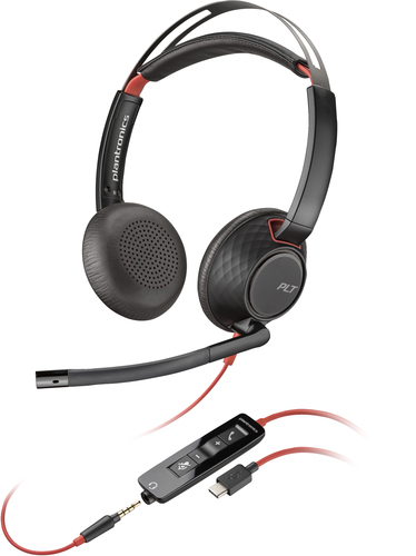 POLY Blackwire 5220 Stereo USB-C Headset +3.5mm Plug +USB-C/A Adapter (Bulk)