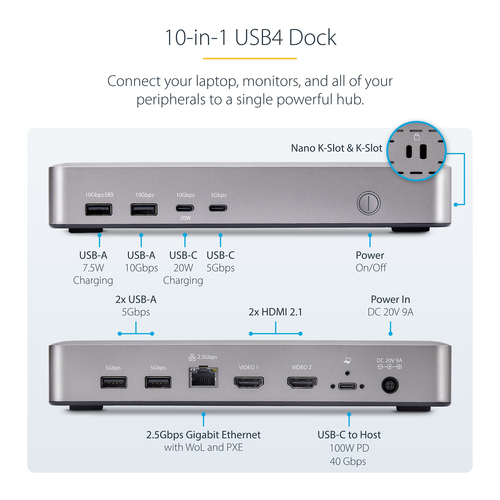 StarTech.com 155UE-USB4-DOCK laptop dock/port replicator Wired Silver - Image 3