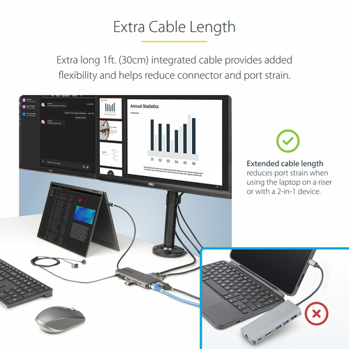StarTech.com 154B-USBC-MULTIPORT laptop dock/port replicator Wired USB 3.2 Gen 1 (3.1 Gen 1) Type-C - Image 6