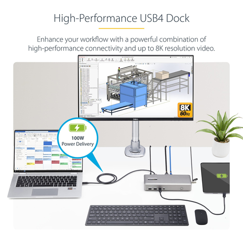 StarTech.com 155UE-USB4-DOCK laptop dock/port replicator Wired Silver - Image 2