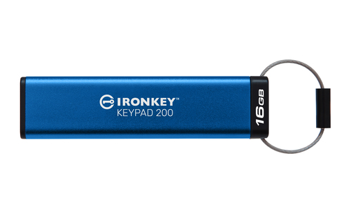 Kingston Technology IronKey Keypad 200 USB flash drive USB Type-A 3.2 Gen 1 (3.1 Gen 1) Blue