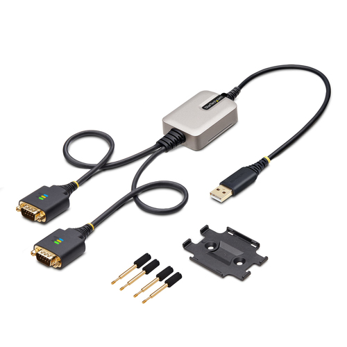 StarTech.com 2P1FFC-USB-SERIAL cable gender changer 2 x DB-9 RS-232 Black, Grey - Image 8