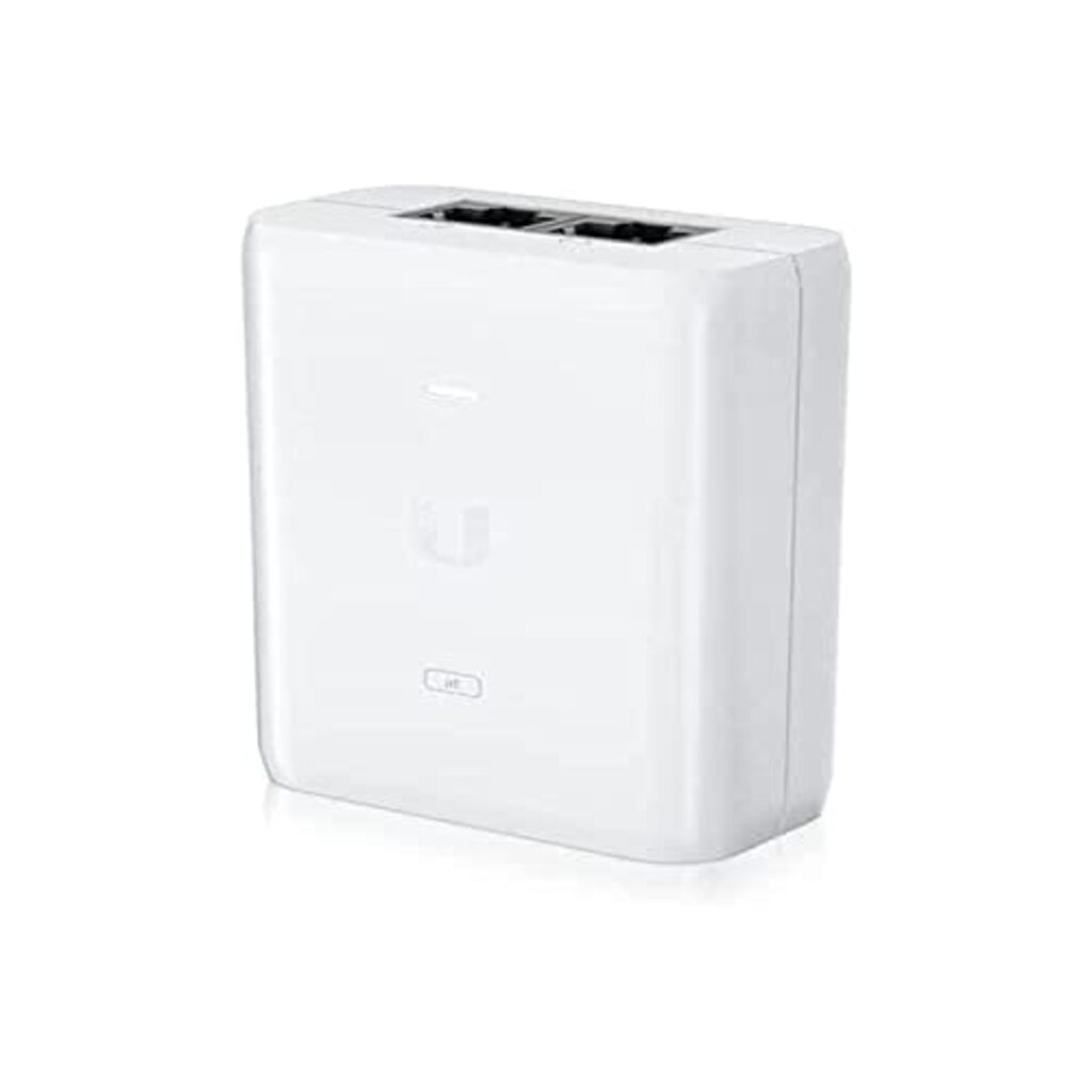 Ubiquiti U-POE-at Instant 802.3at 48V 30W Power POE Injector, delivers up to 30W of PoE+, compatible with the U6 LR, U6 Pro, and other 802.3at PoE+ devices, surge and clamping protection, AC cable with earth ground