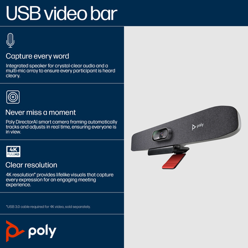 POLY Studio R30 USB Video Bar - Image 11