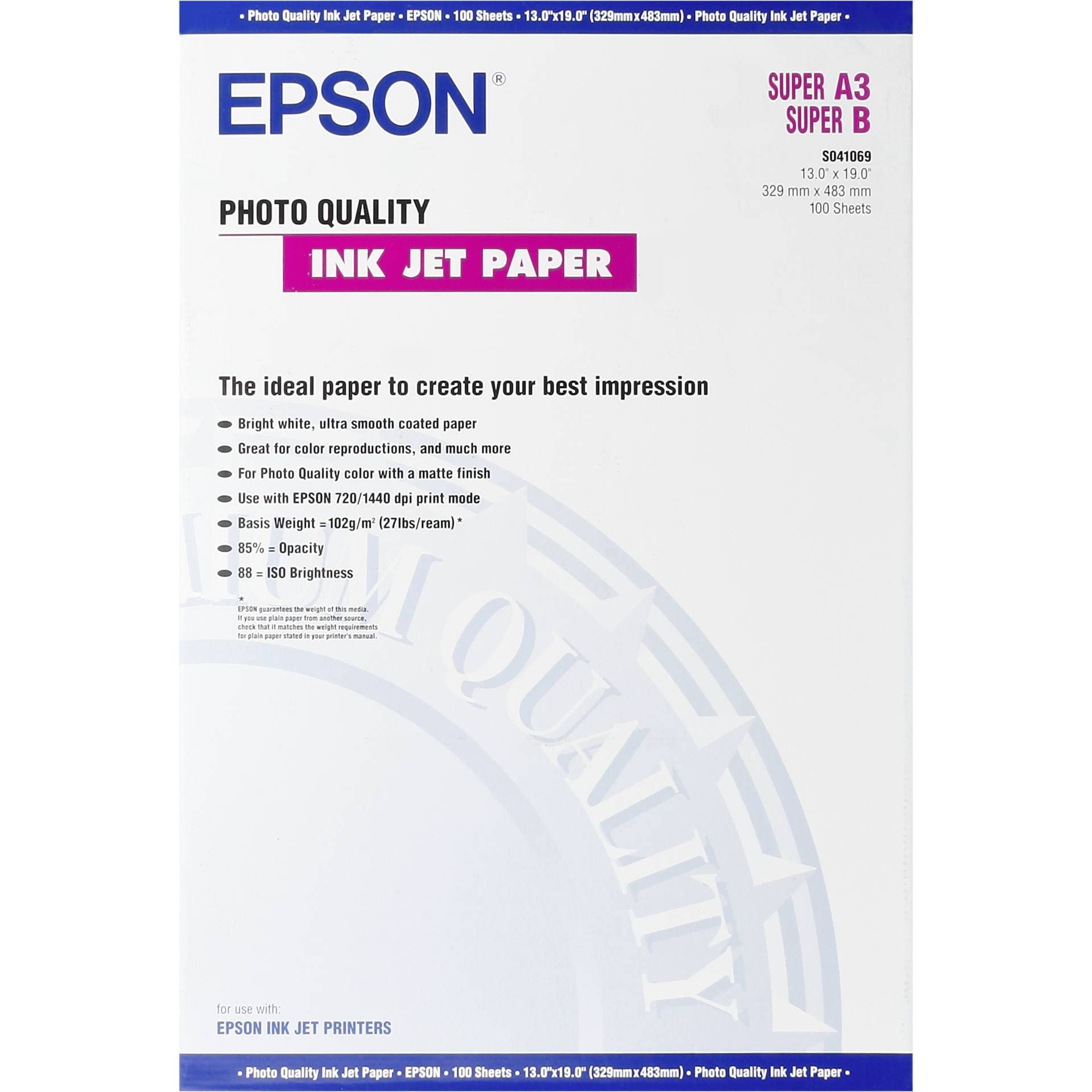 PHO QUALITY INKJETPAPER-A3P 100S 104