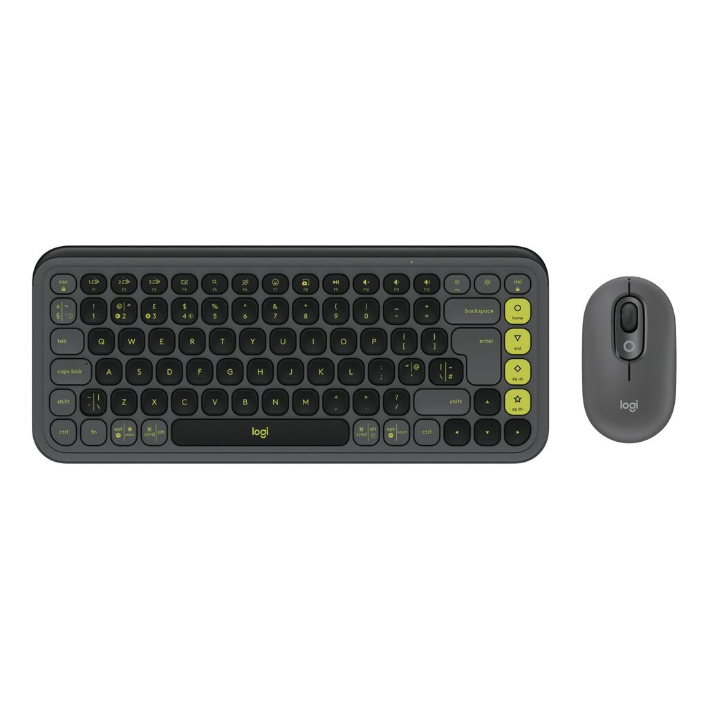 Logitech POP Icon Combo keyboard Mouse included Universal Bluetooth QWERTY UK English Graphite,