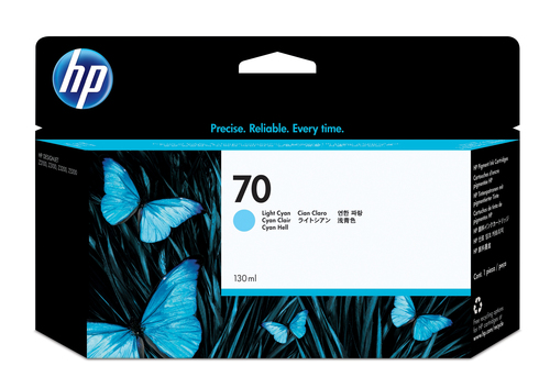 HP 70 130 ml blekkpatron med Vivera-blekk, lys cyan ink cartridge 1 pc(s) Original