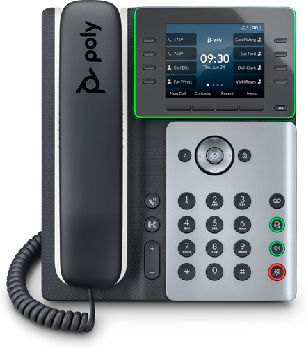 POLY Edge E350 and PoE-enabled IP phone Black 8 lines IPS Wi-Fi