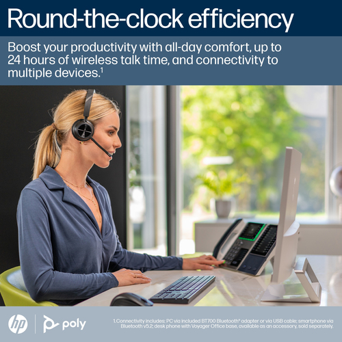 POLY Voyager 4310 Microsoft Teams Certified Headset +BT700 dongle +Charging Stand - Image 4