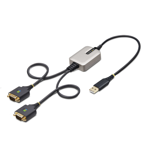 StarTech.com 2P1FFC-USB-SERIAL cable gender changer 2 x DB-9 RS-232 Black, Grey