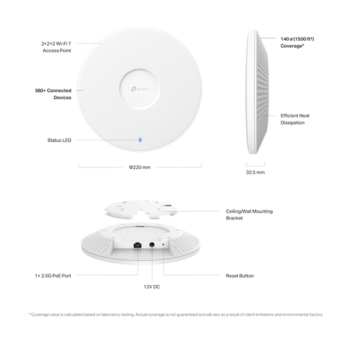 TP-Link Omada EAP772 wireless access point 9300 Mbit/s White - Image 6