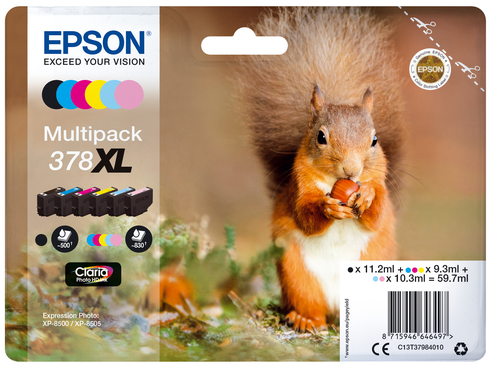 Epson Squirrel 378XL ink cartridge 1 pc(s) Original High (XL) Yield Black, Cyan, Light Cyan,