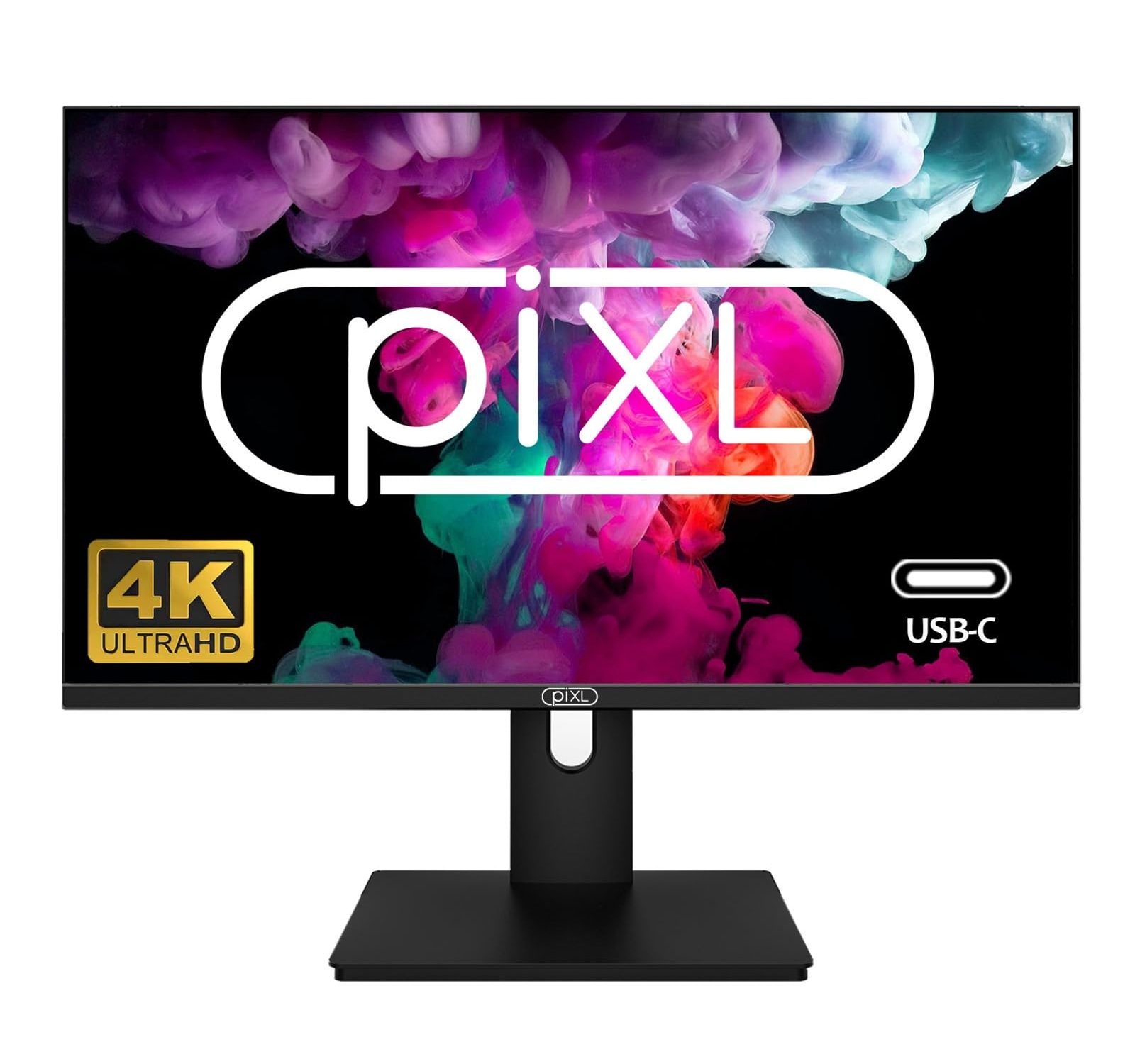 piXL PX27UDH4K 27 Inch Frameless IPS Monitor, 4K, LED Widescreen, 5ms Response Time, 60Hz Refresh Rate, HDMI, Display Port, 2x USB-A, USB-B, USB-C, 16.7 Million Colour Support, VESA Mount, Black Finish, 3 Year Warranty