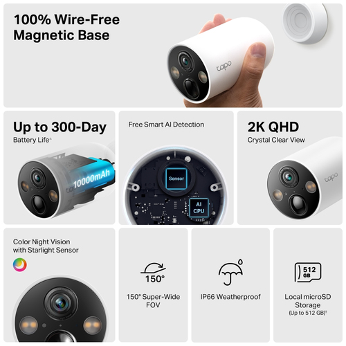 TP-Link Tapo C425 Bullet IP security camera Outdoor 2560 x 1440 pixels Ceiling/wall - Image 4