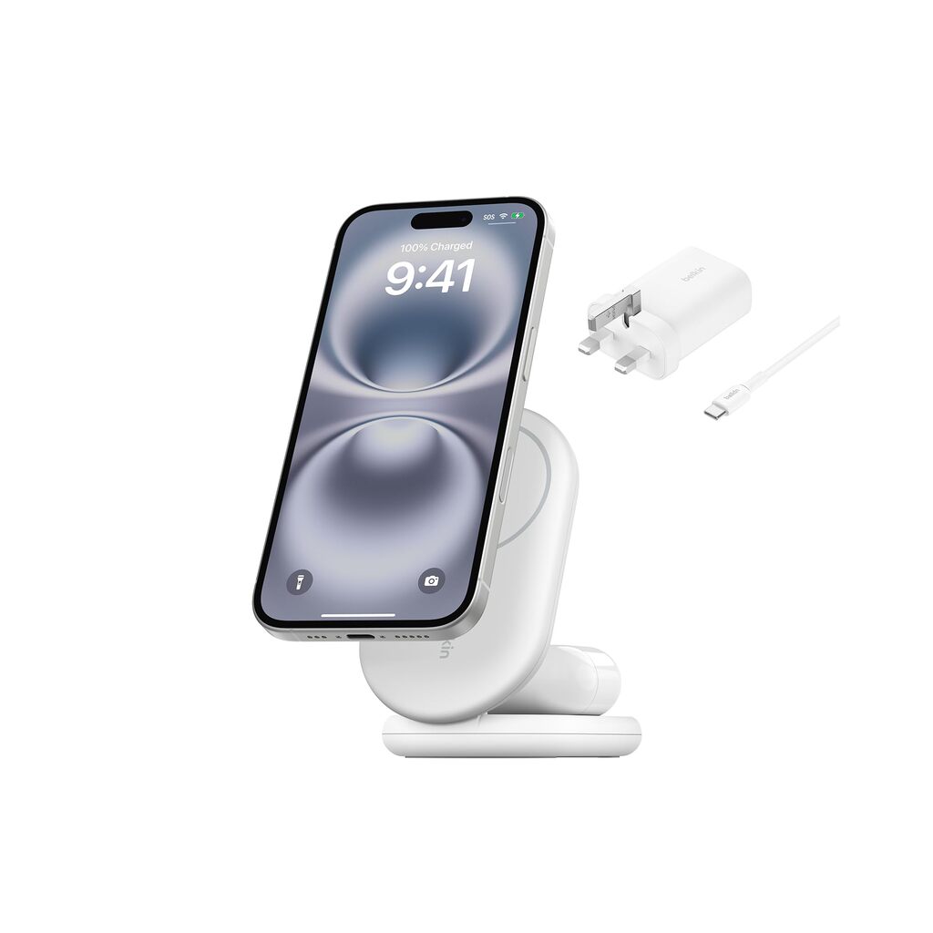 BOOSTCHARGE QI2 15W MAGNETIC 2IN1 WH