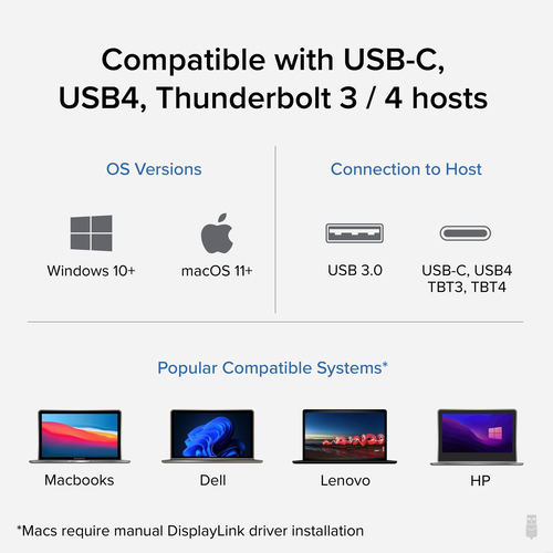 Plugable Technologies USBC-6950PDZ laptop dock/port replicator Wired USB 3.2 Gen 2 (3.1 Gen 2) - Image 4