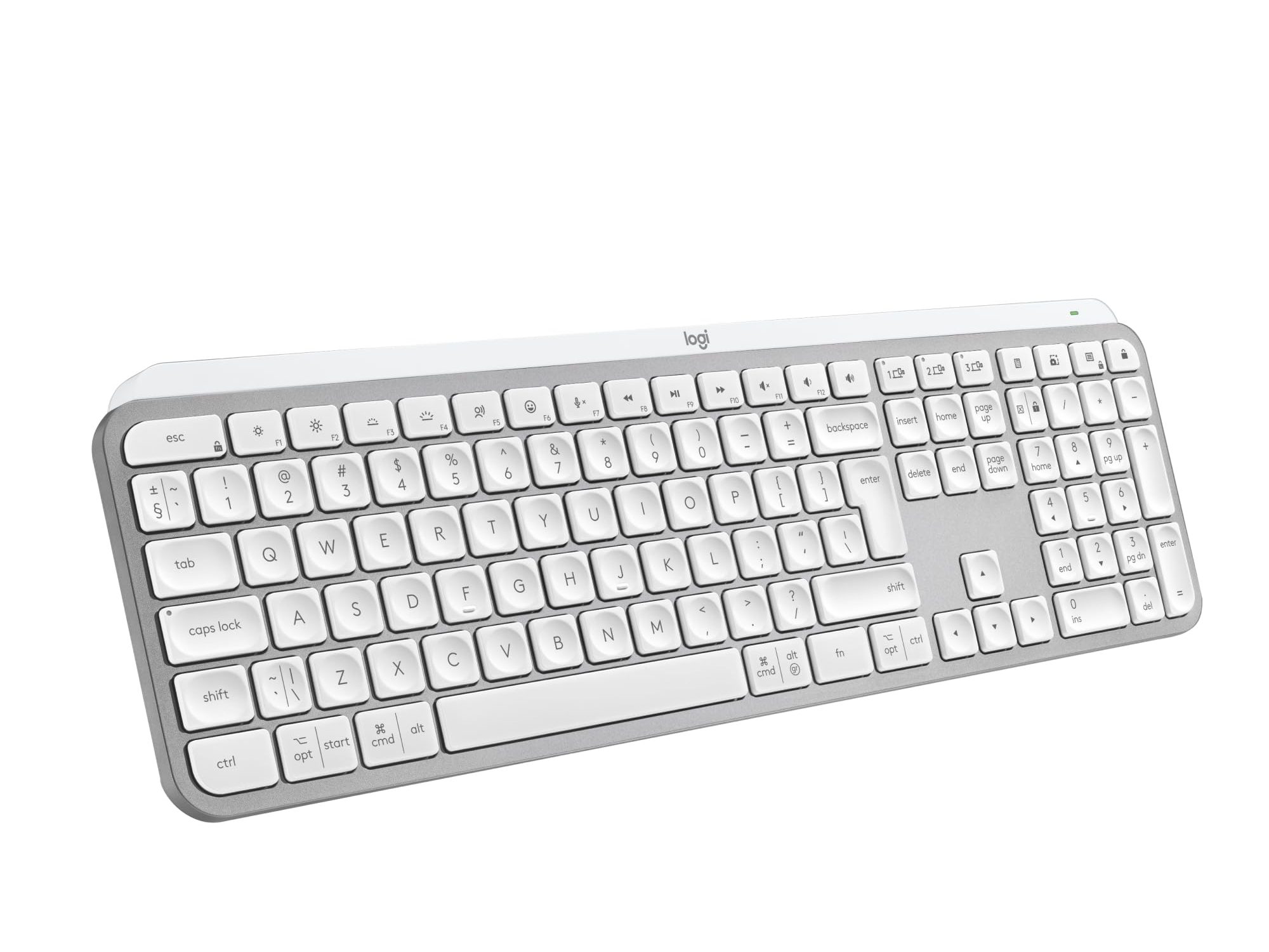 Logitech 920-011585 keyboard RF Wireless + Bluetooth QWERTY UK English Aluminium, White
