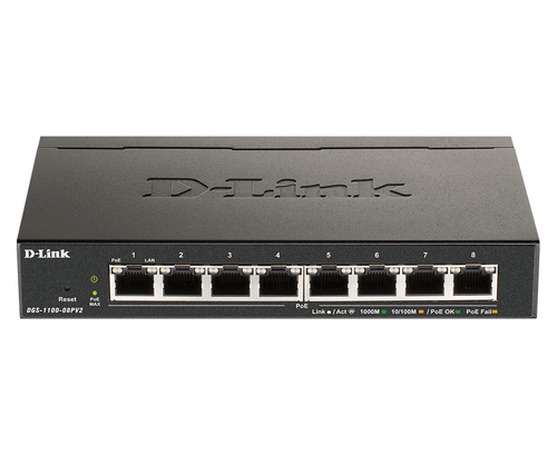 D-Link DGS-1100-08PV2 network switch Managed L2/L3 Gigabit Ethernet (10/100/1000) Power over