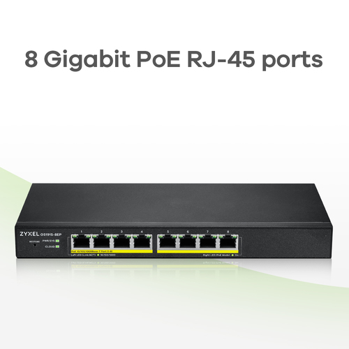 Zyxel GS1915-8EP Managed L2 Gigabit Ethernet (10/100/1000) Power over Ethernet (PoE) Black - Image 6