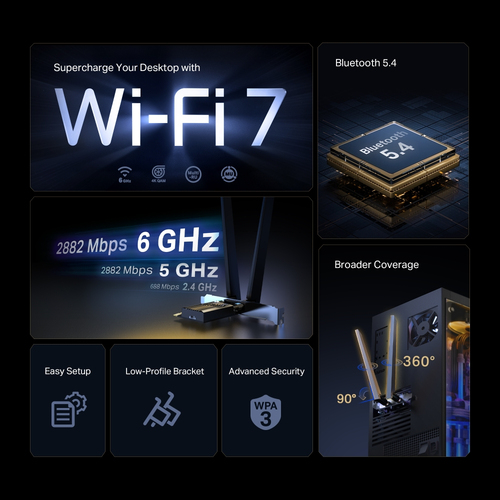 TP-Link BE6500 Internal WLAN / Bluetooth 2880 Mbit/s - Image 4