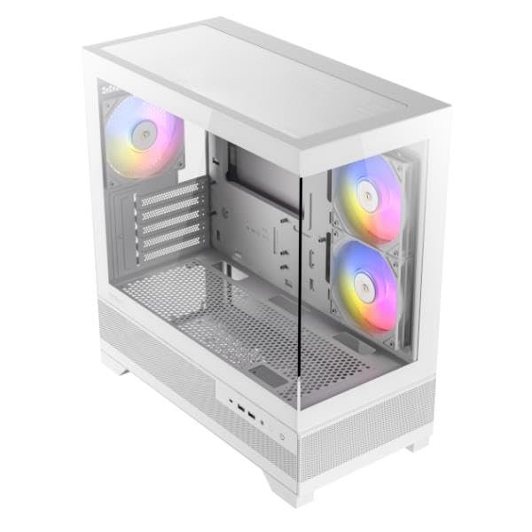 ANTEC CX500M Micro Tower Gaming Case, White, ARGB, 2 x USB 3.0 / 1 x USB Type-C, Tempered Glass Side Panel, Micro-ATX/ITX
