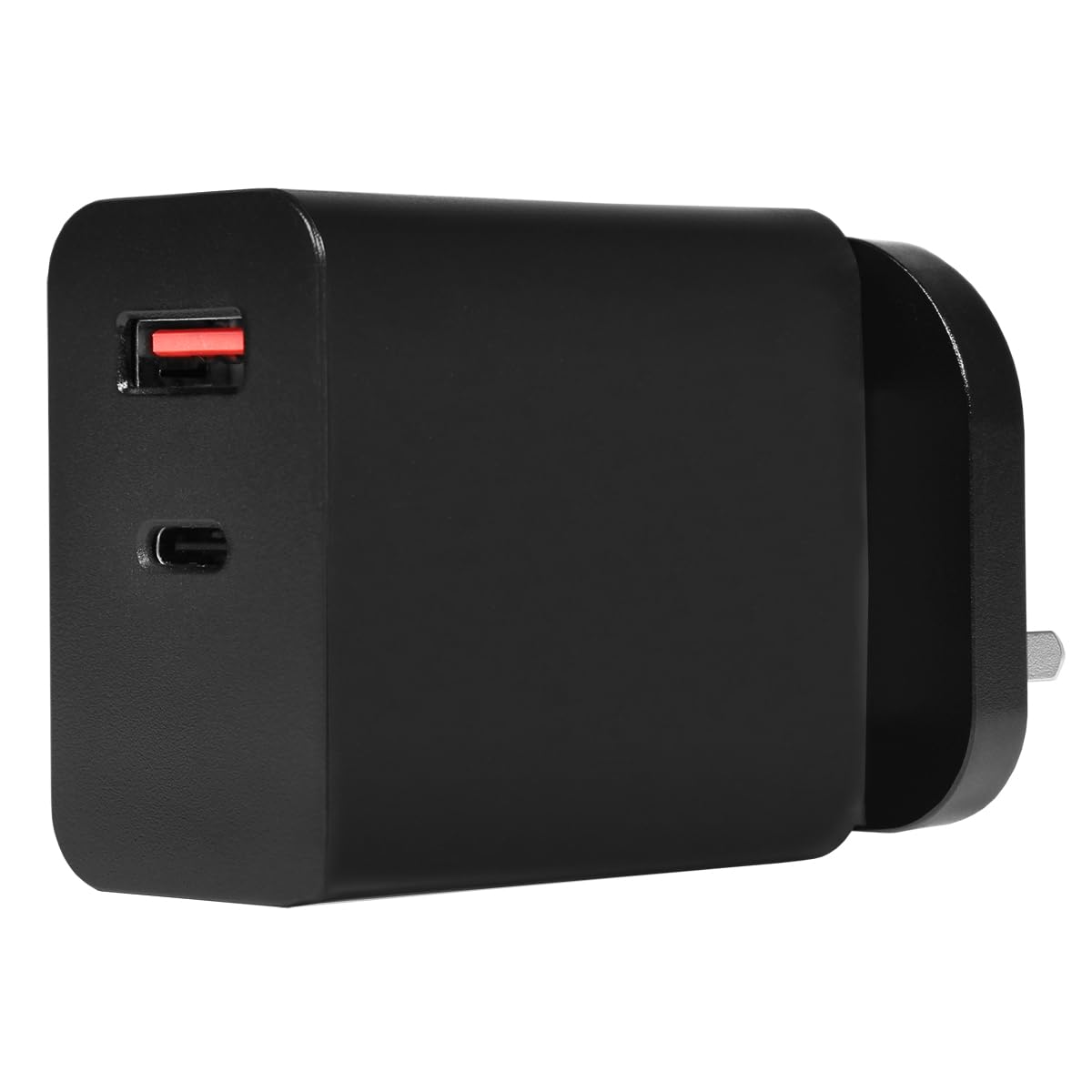 Powercool GaN 65W USB-C and USB-A Charger With 1.7m USB C To USB C Cable Included, Black