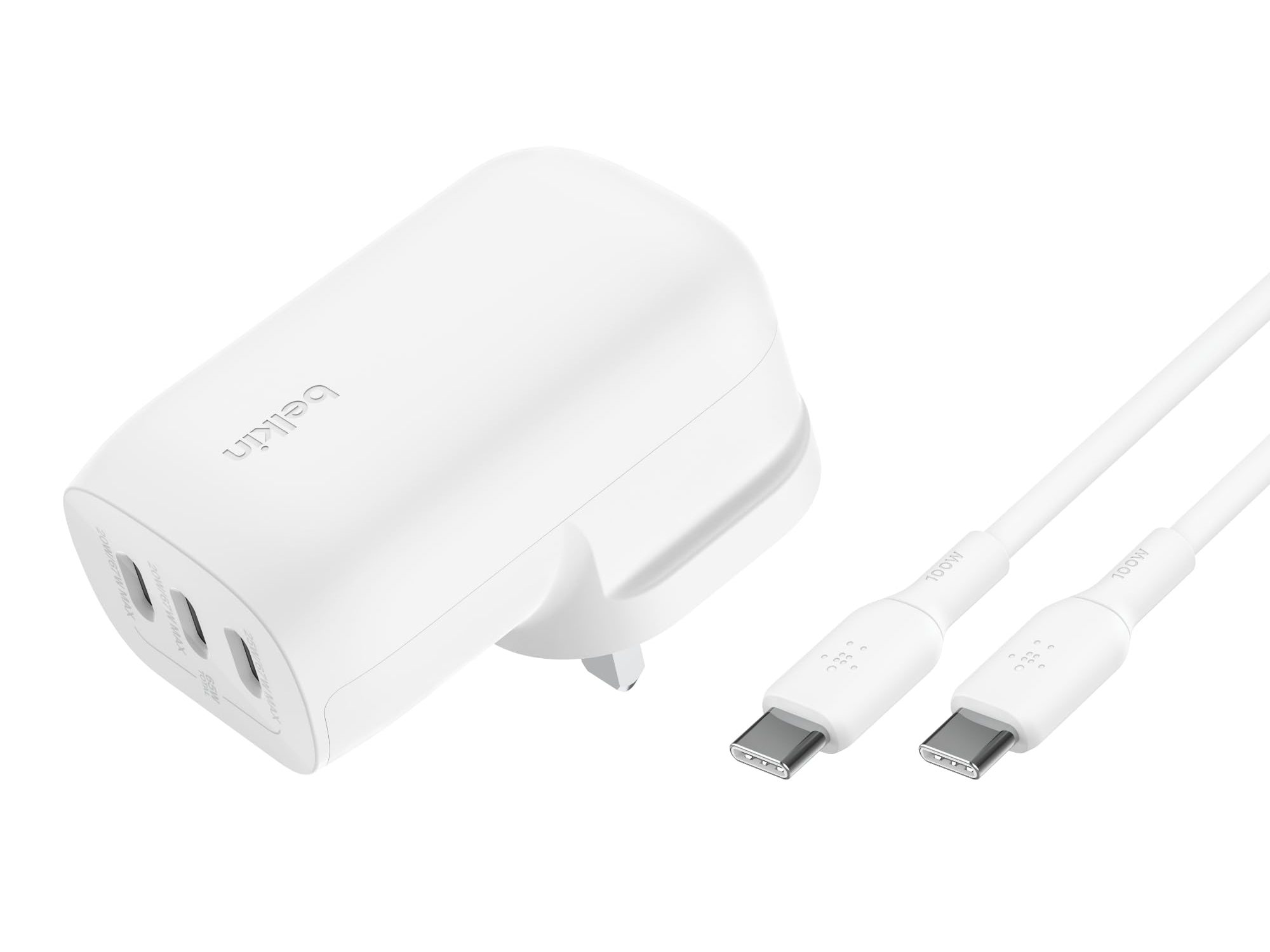 3-PORT WALL CHARGER 100W USB-C CABLE