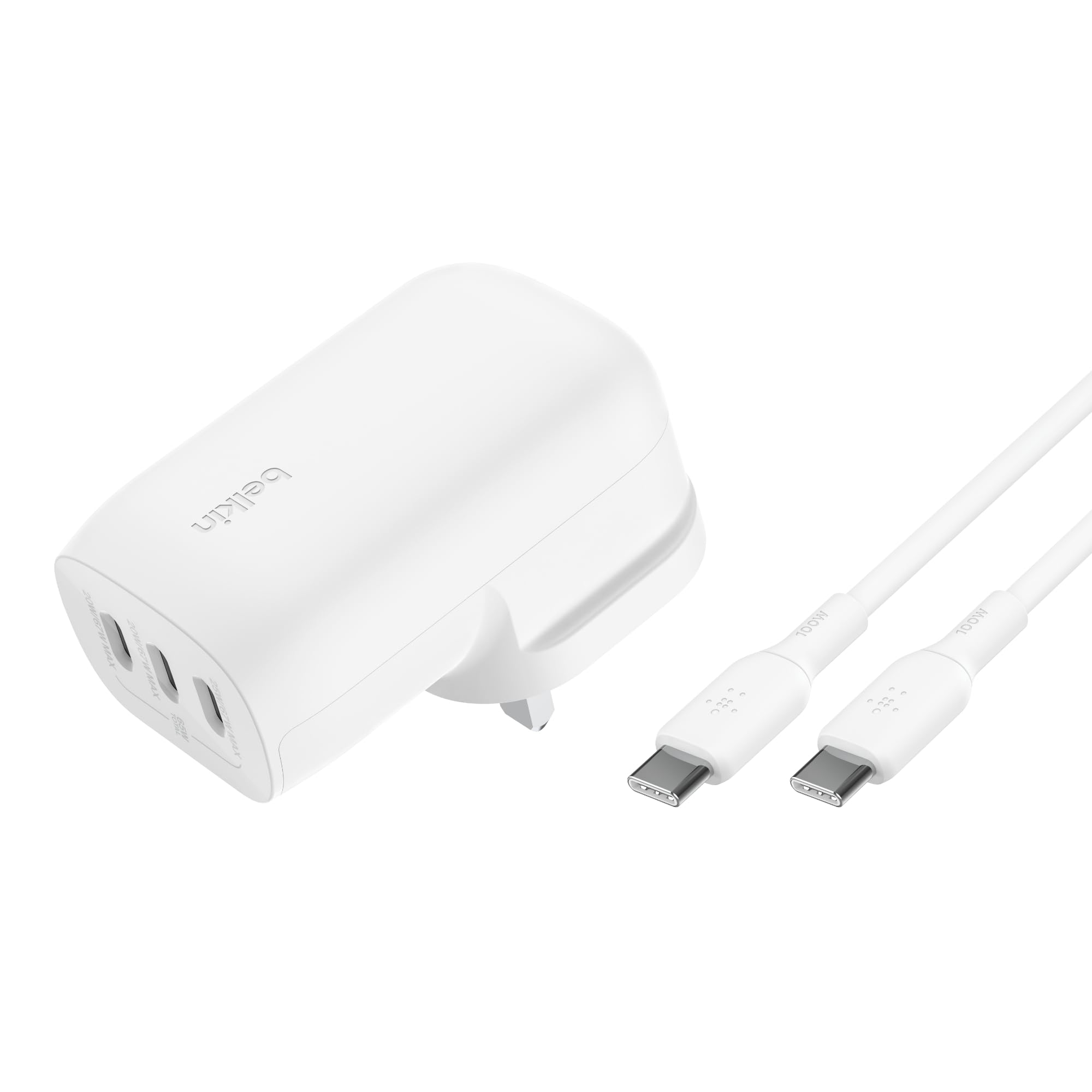 3-PORT WALL CHARGER 100W USB-C CABLE