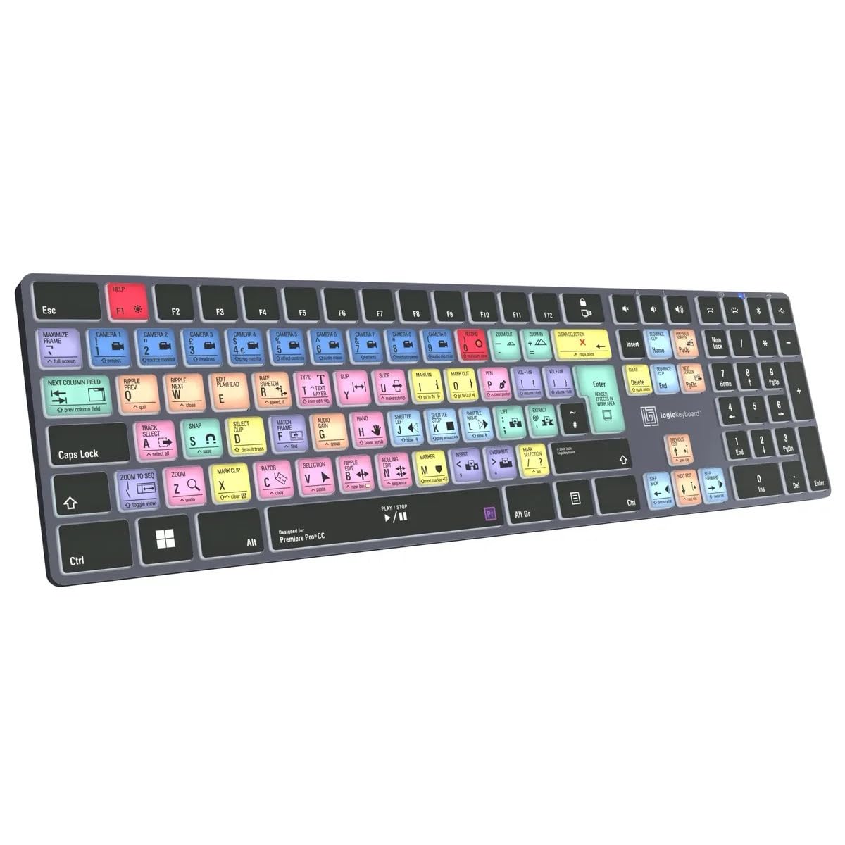 Wireless backlit keyboard designed for Adobe Premiere Pro CC - Windows