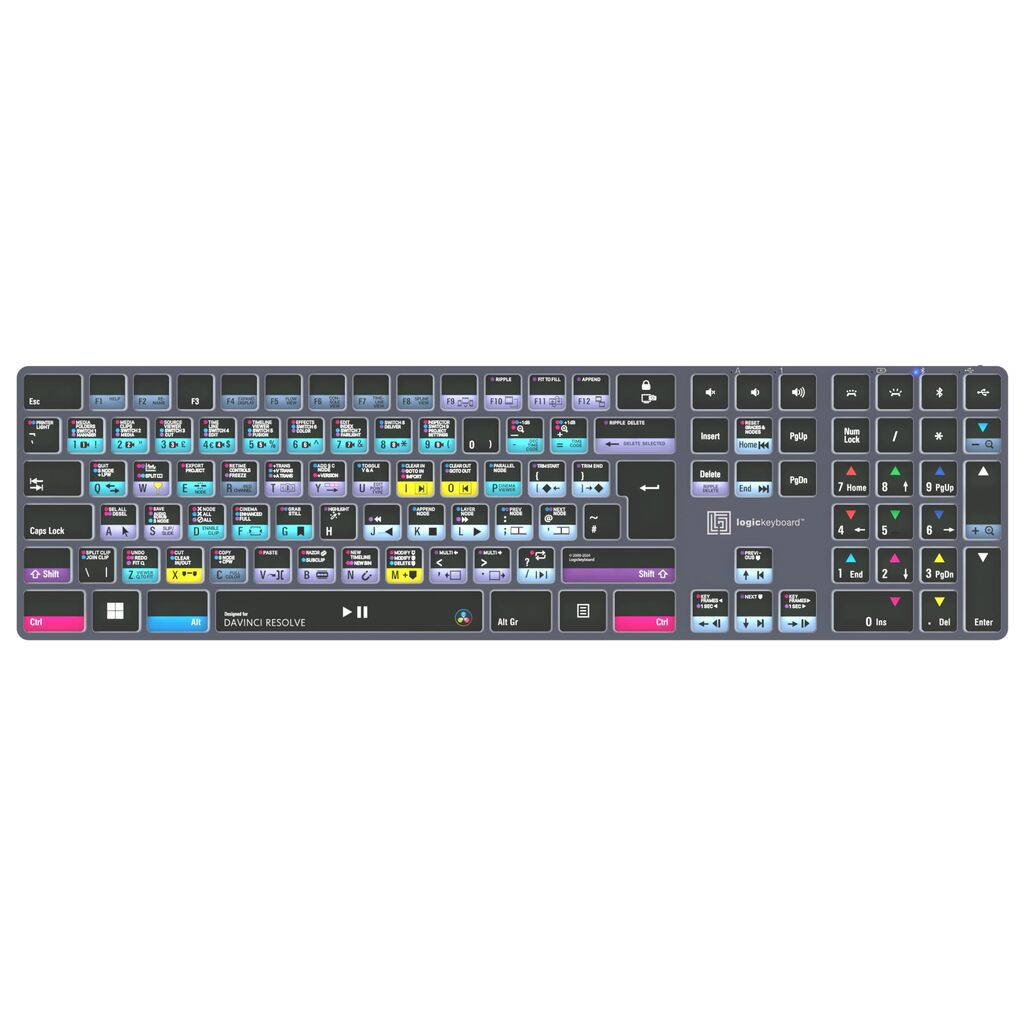 Wireless backlit keyboard designed for DaVinci Resolve - Windows