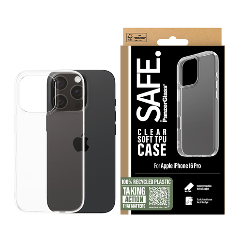 PanzerGlass SAFE. by ® TPU Case Transparent iPhone 16 Pro mobile phone case Cover - Image 2