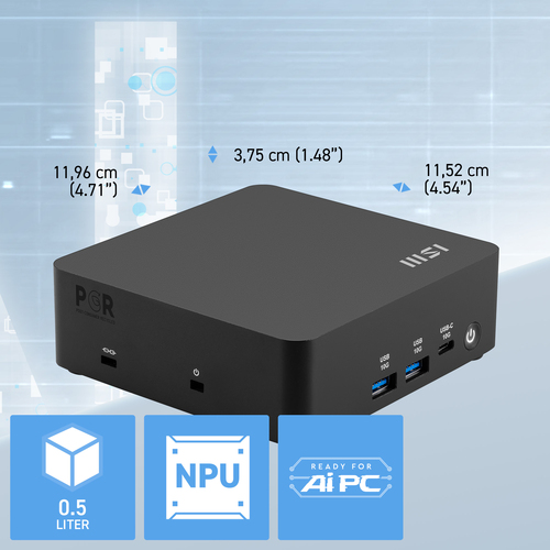 MSI Cubi NUC AI 1UMG i5 125H BB Cube Black BGA 2049 1.2 GHz - Image 3